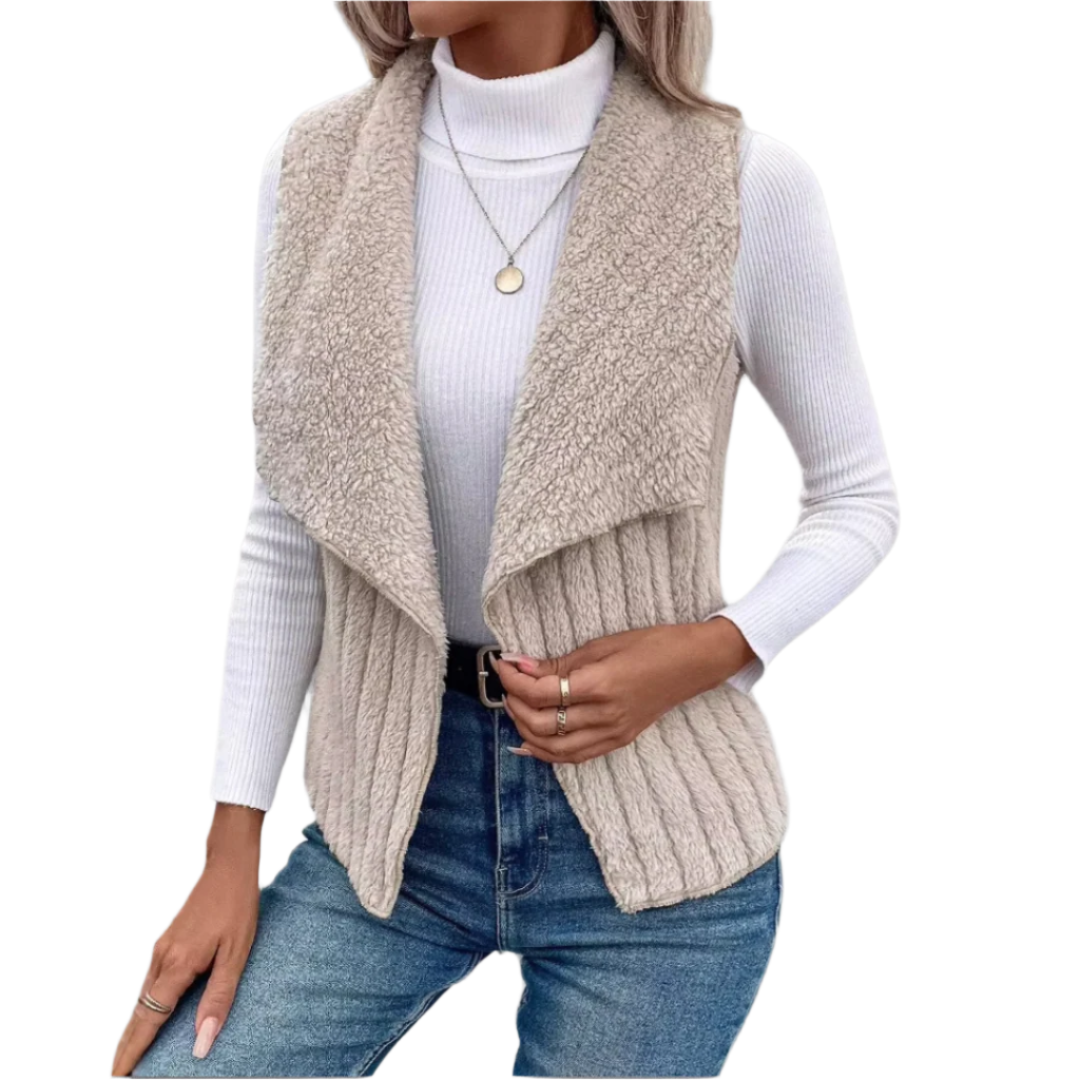 Cardigan för damer – elegant enfärgad design med notch krage