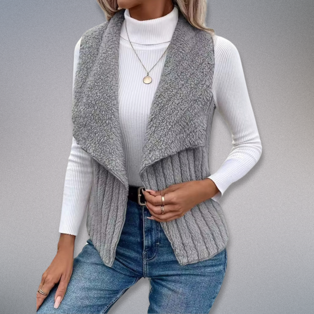 Cardigan för damer – elegant enfärgad design med notch krage