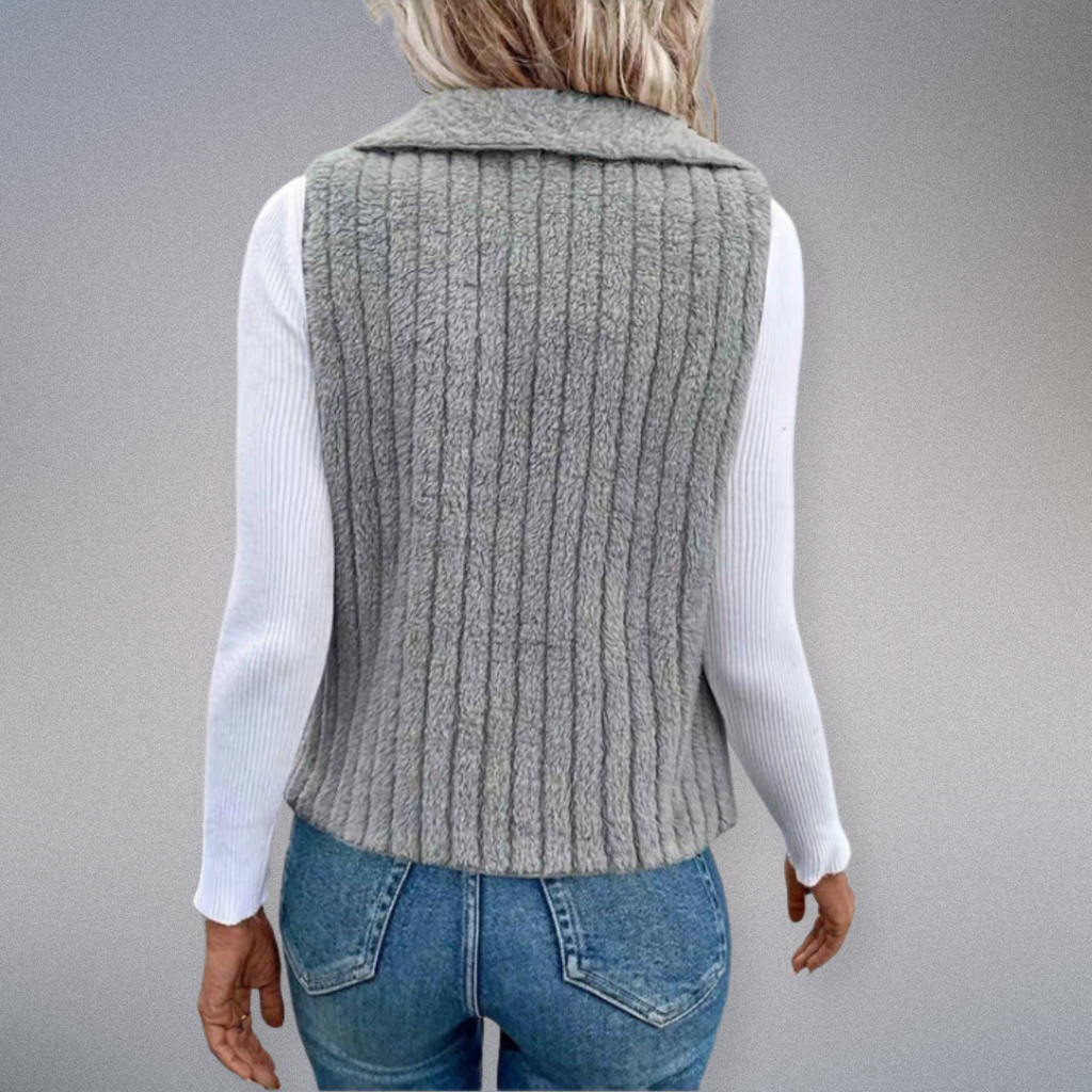 Cardigan för damer – elegant enfärgad design med notch krage