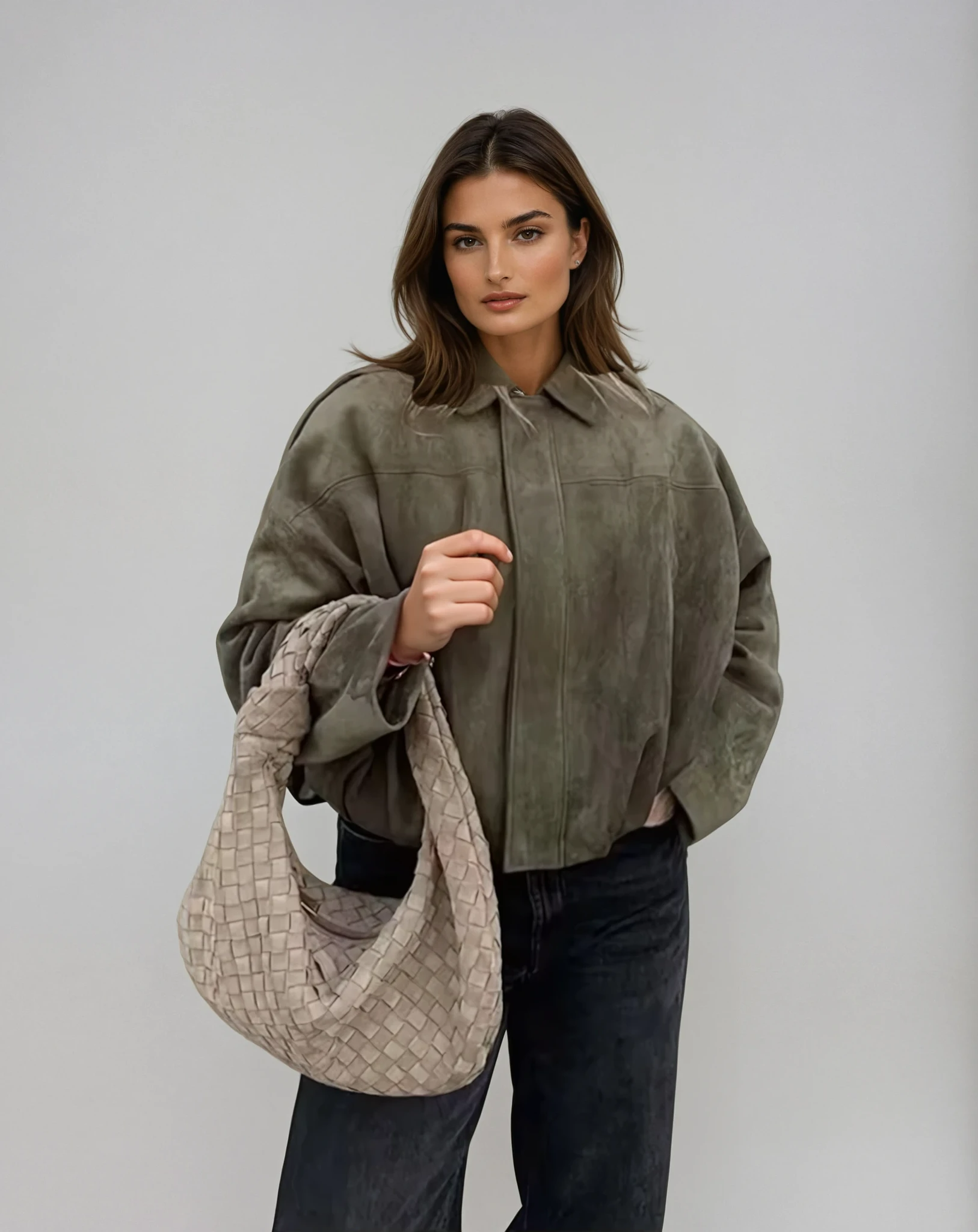 Damjacka i vintage-modell med överdimensionerad bomberjacka 1