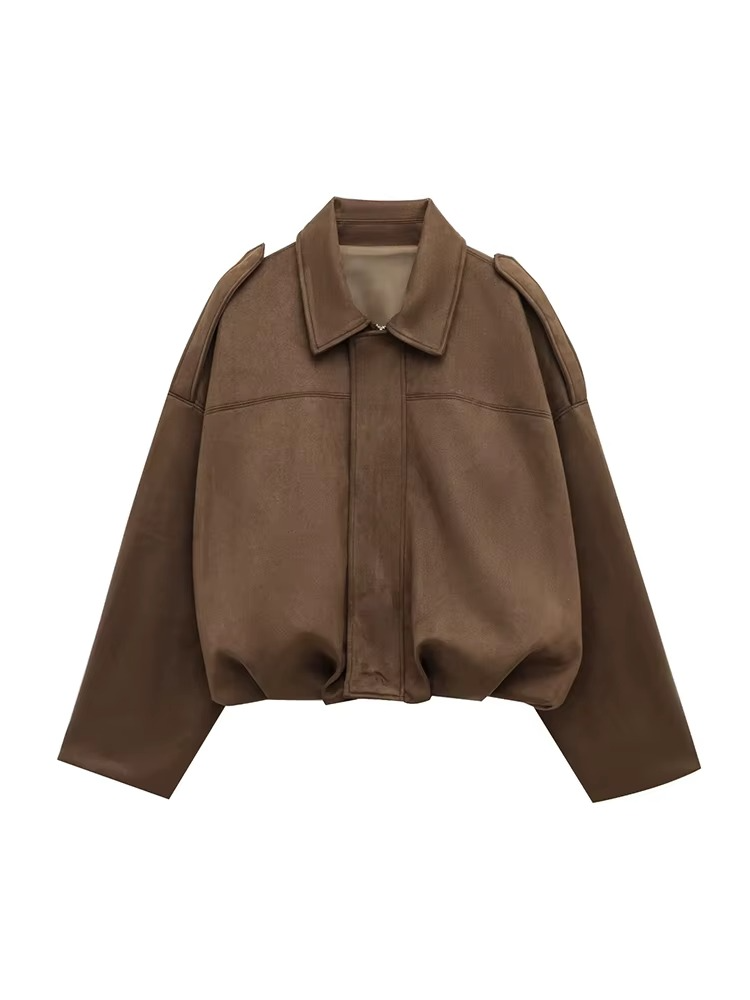 Damjacka i vintage-modell med överdimensionerad bomberjacka 5