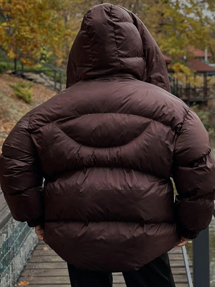 Oversized pufferjacka för dam – vintageinspirerad vadderad vinterjacka med huva