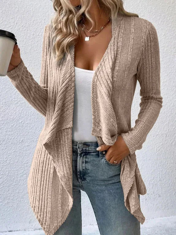 Stickad cardigan för dam – lös långärmad kofta i tidlös design