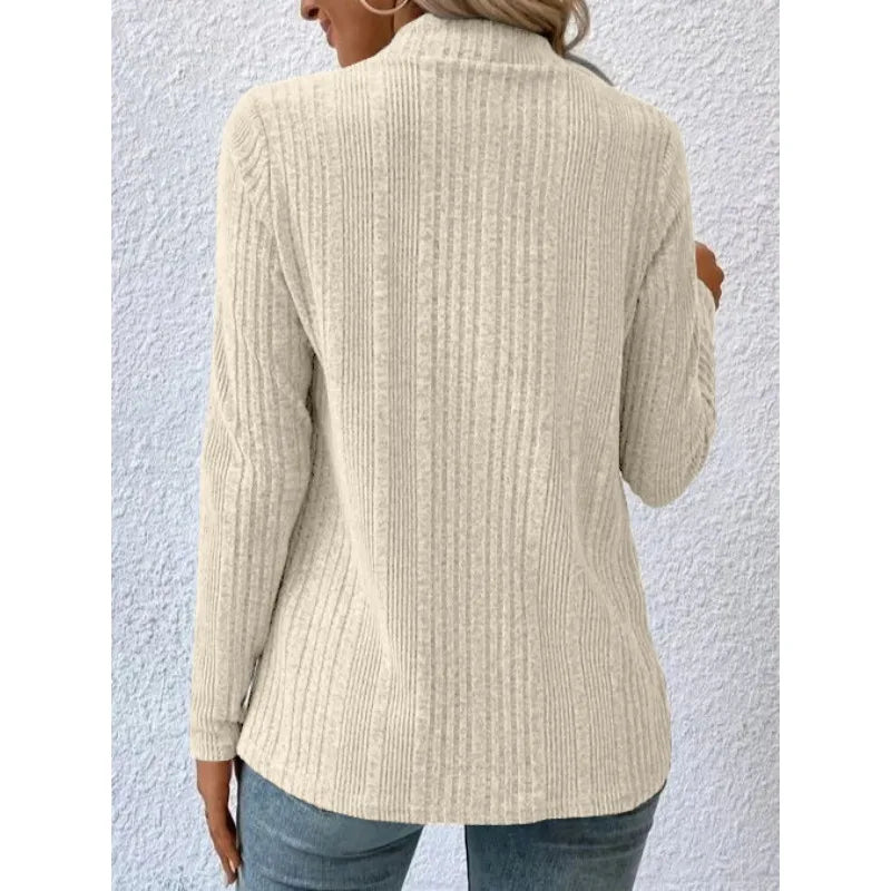 Stickad cardigan för dam – lös långärmad kofta i tidlös design