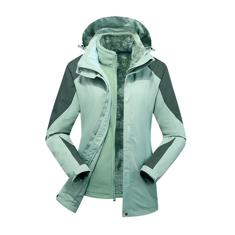 Damjacka 3-i-1 – höst/vinterjacka med avtagbart foder och andningsbart ytterlager