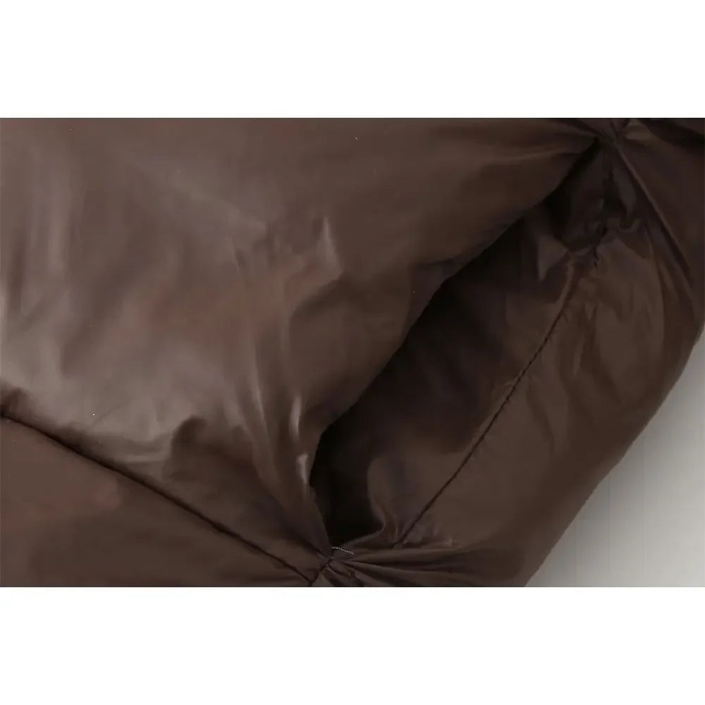 Vinterjacka för Dam – Brun Varm Jacka med Hög Krage och Lång Ärmar i Casual Stil