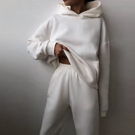 Mjukisset för dam – oversized hoodie med lång byxa i tvådelad design